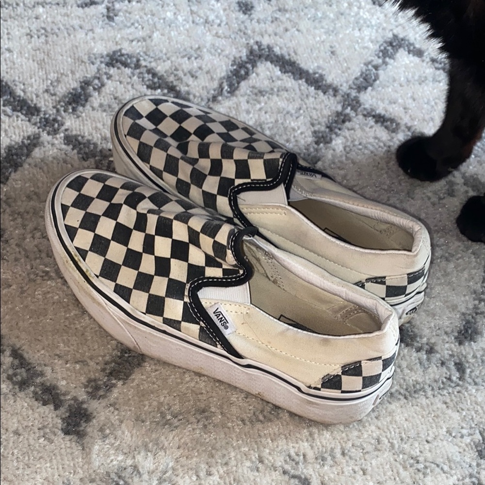 Checkered platform vans